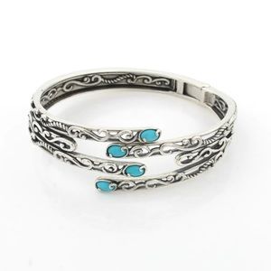 CAROLYN POLLACK* Southwest Inspired Sterling & Turquoise Bracelet